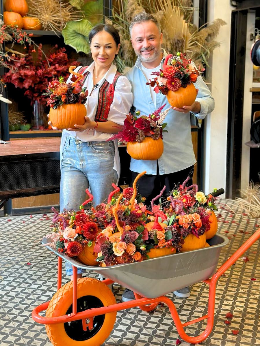 Nicu Bocancea with pumpkin designs