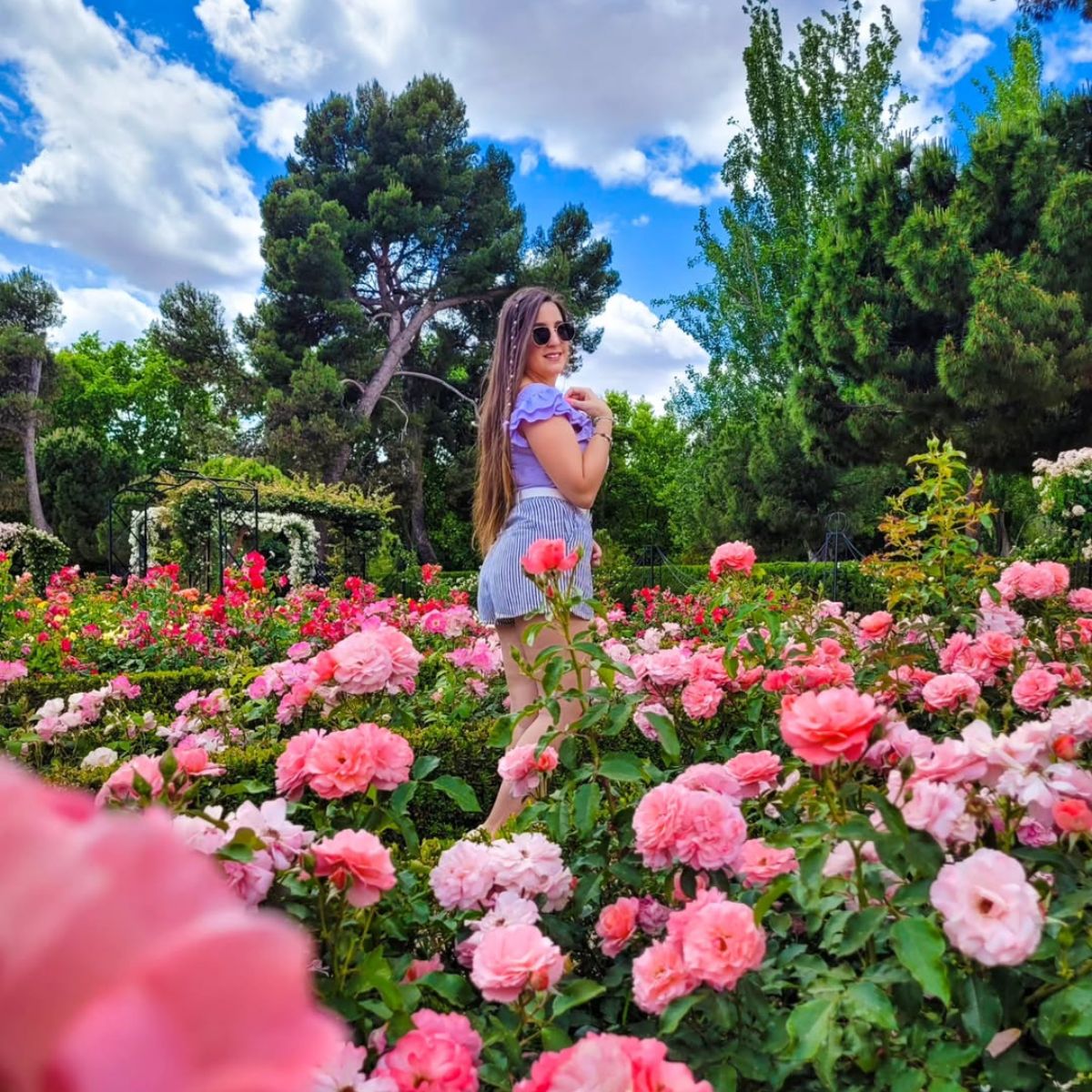 A girl in Madrids Rosaleda garden A girl in Madrids Rosaleda garden