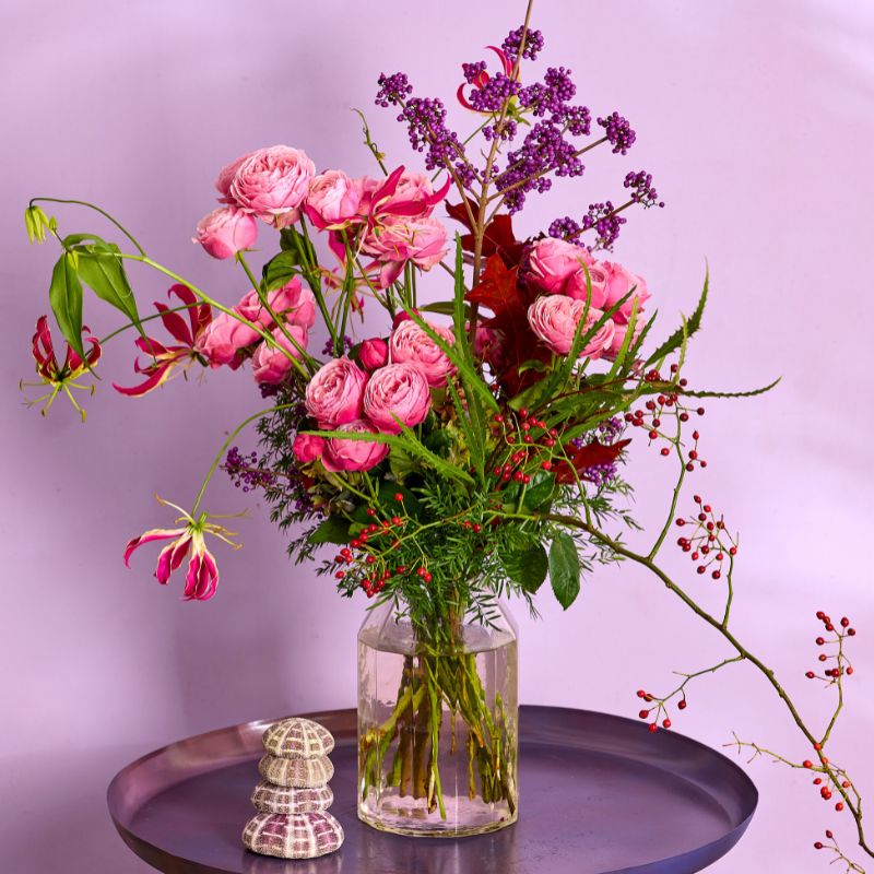 Bouquet with Rose Silva Pink by Dummen Orange Bouquet with Rose Silva Pink by Dummen Orange