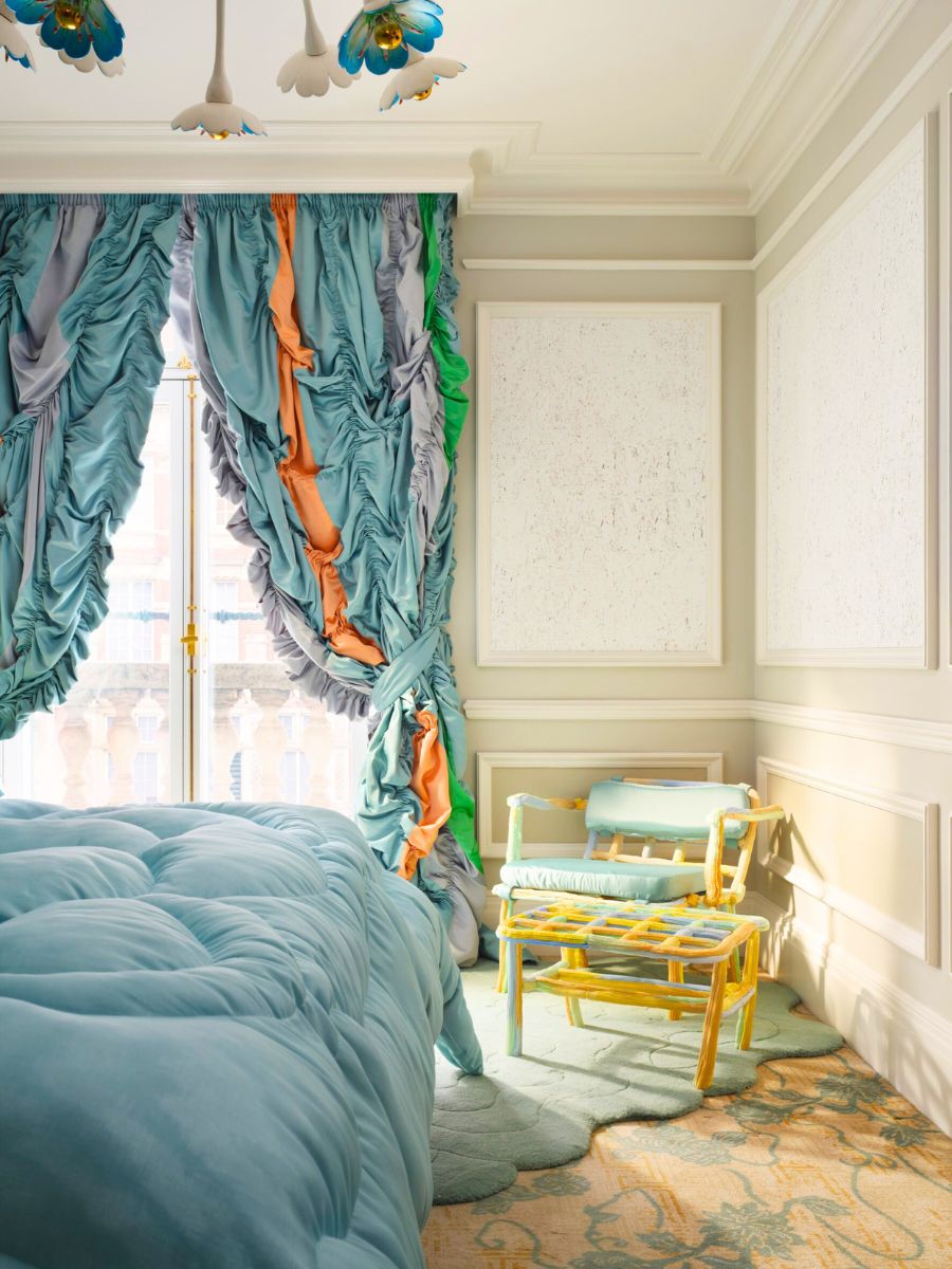 Coral draped theme curtains Coral draped theme curtains