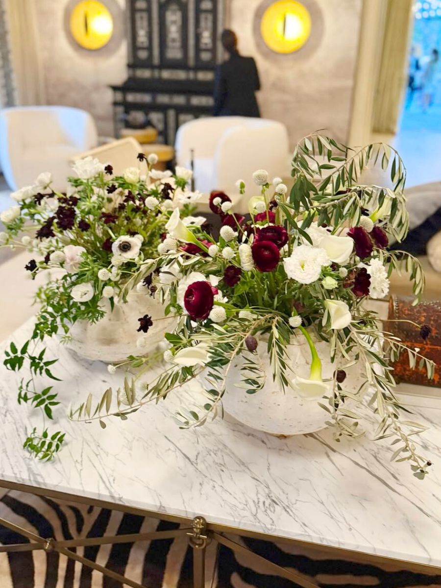 Green foliage by CFG with anemones and rannunculus Green foliage by CFG with anemones and rannunculus