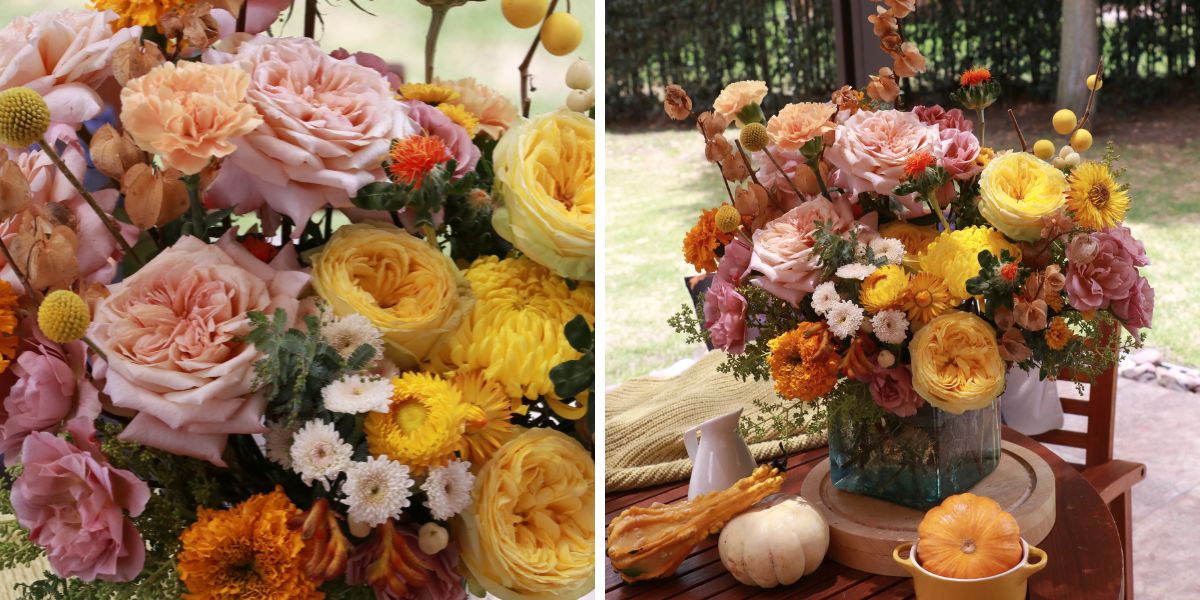 Autumn inspired garden rose arrangement Autumn inspired garden rose arrangement