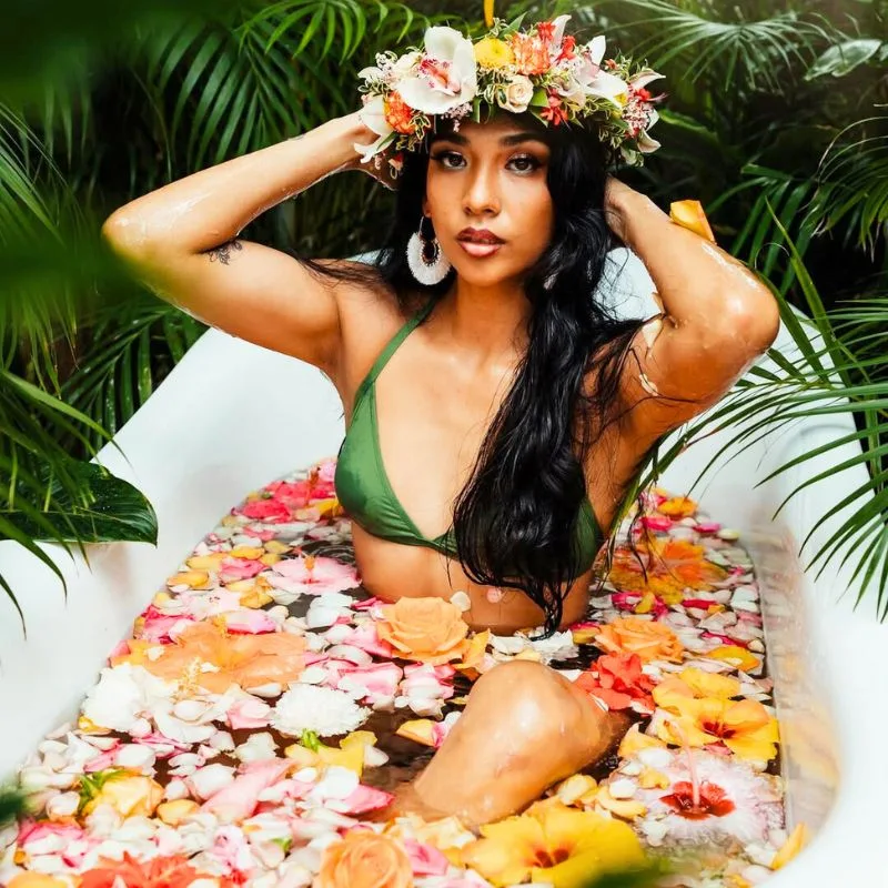 Colorful flower bath