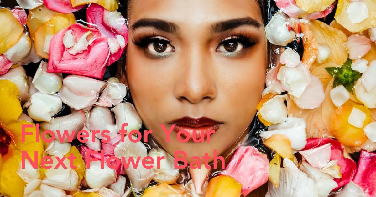 Girl in a flower bath