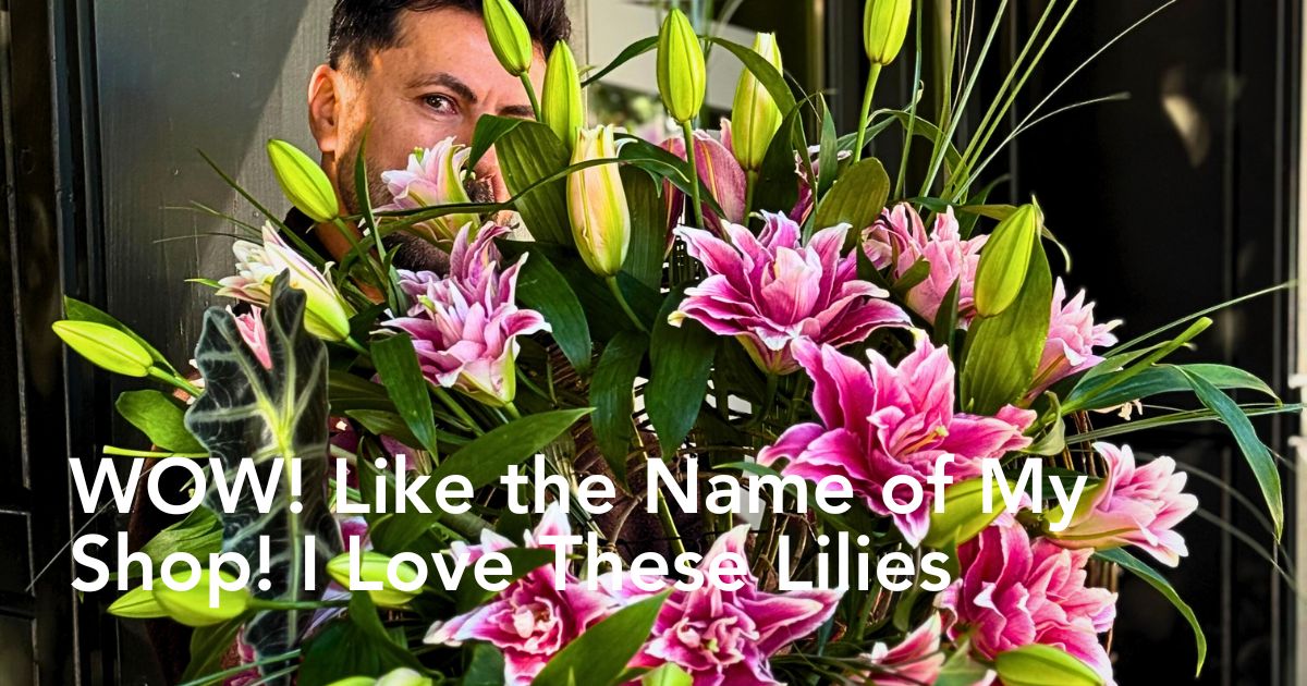 Andrei Bindea With His Bouquet of Lilies