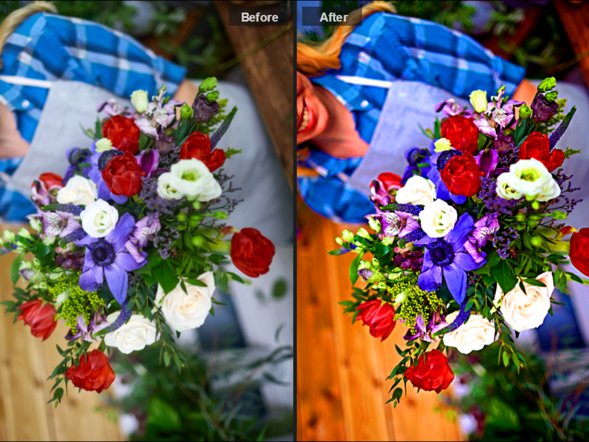 Flower Photography Before and After Editing