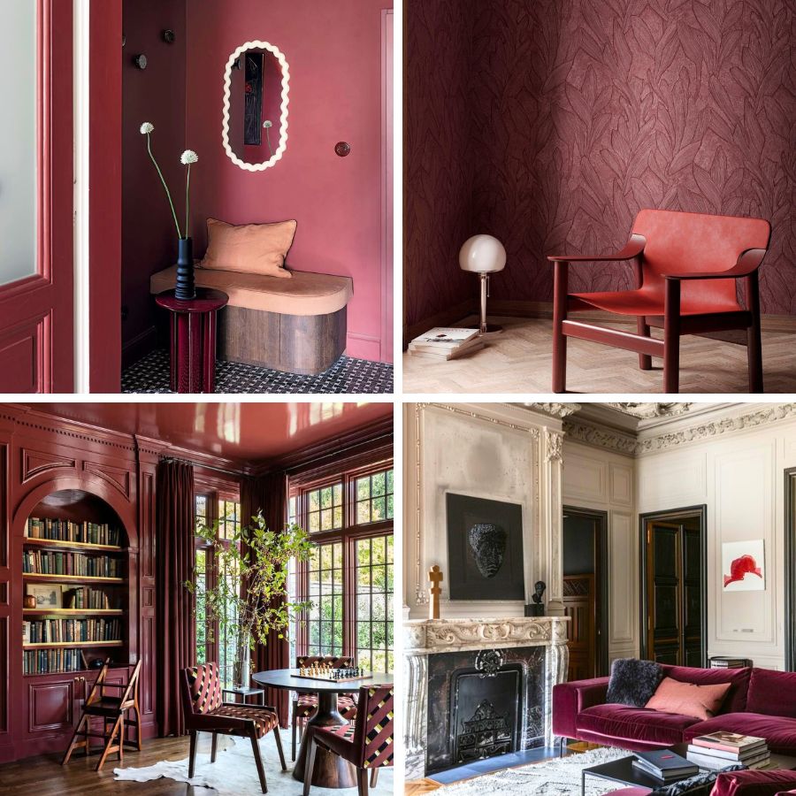 Crimson Nocturne in interior design and spaces