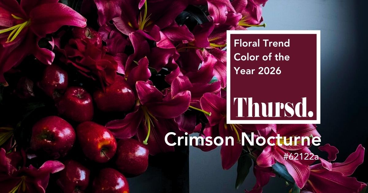 Thursd Floral Trend Color 2026 Crimson Nocturne Design by Sofi of Sculpt Studio