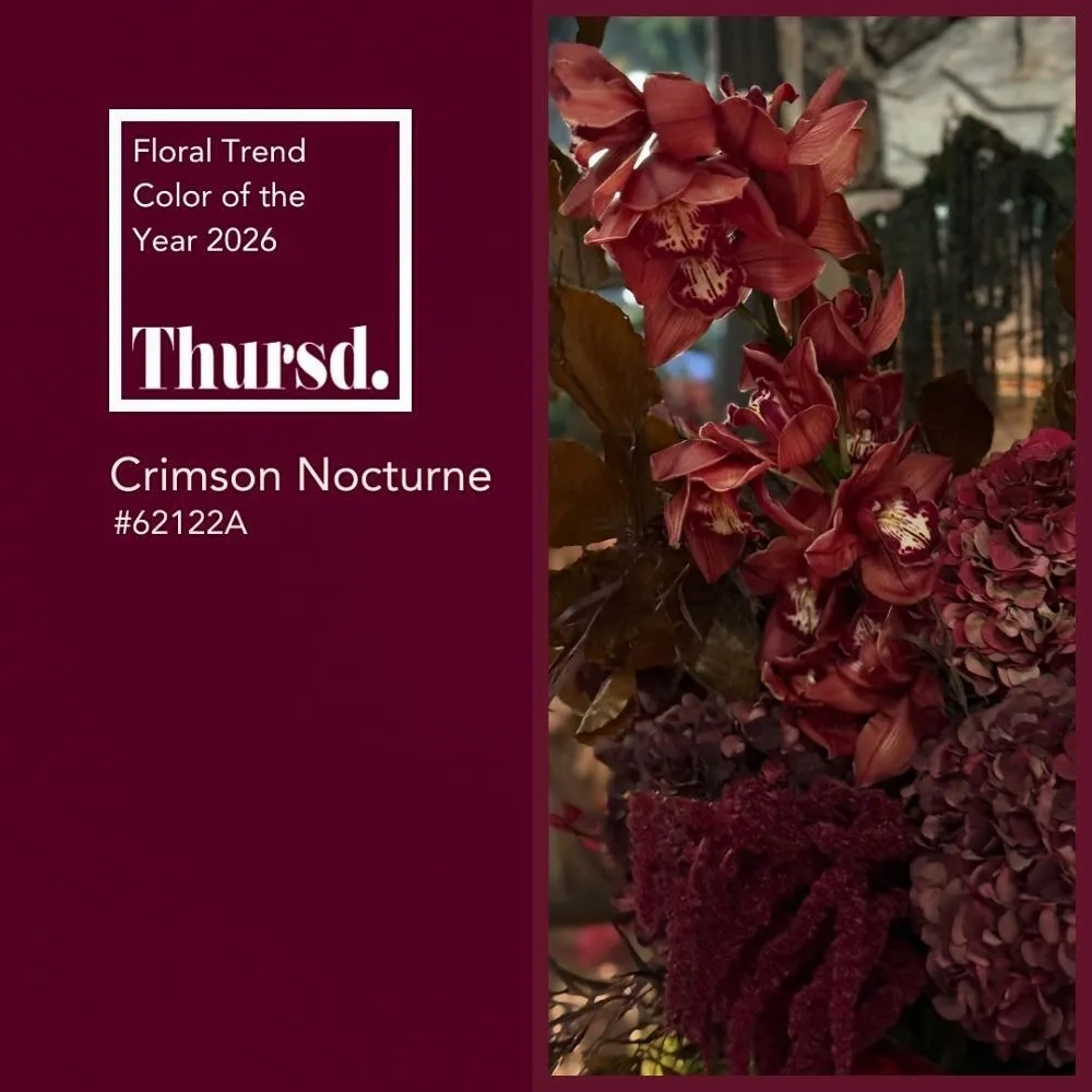 Thursd Floral Trend Color 2026 Crimson Nocturne