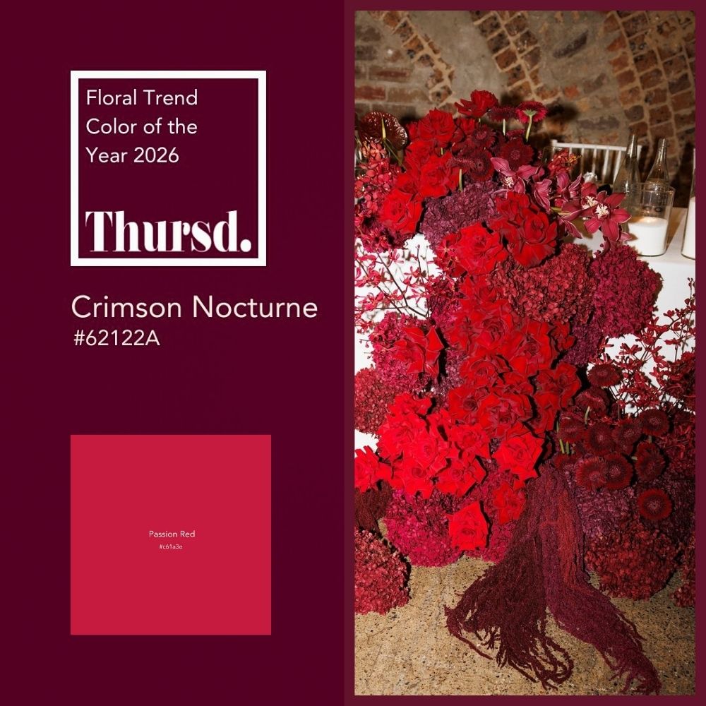 Color Pairing Crimson Nocturne With Passion Red Thursd Floral Trend Color