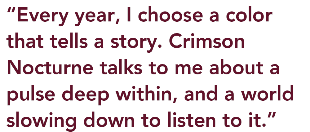 Floral Trend Color 2026 Quote Crimson Nocturne