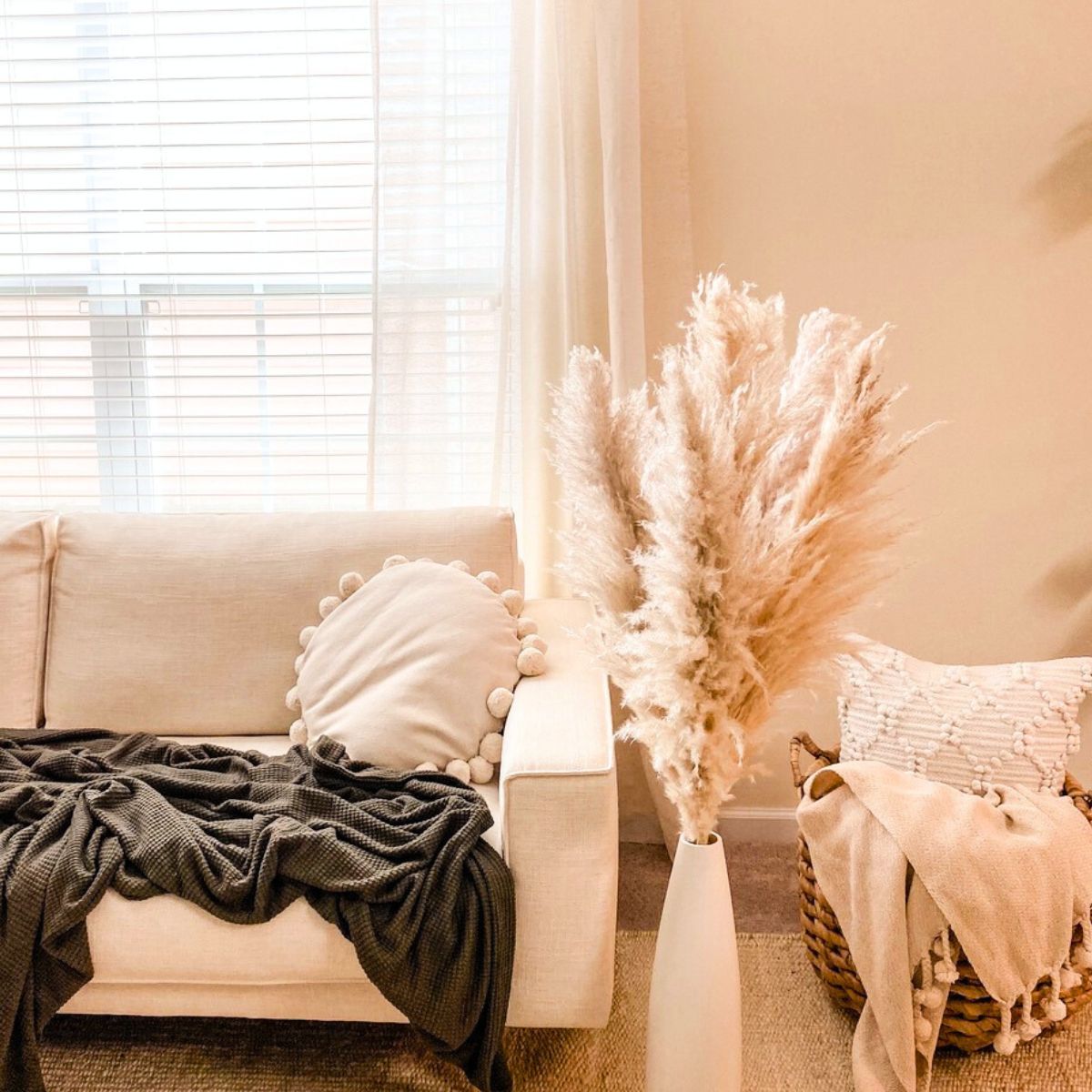 Living room with pampas grass