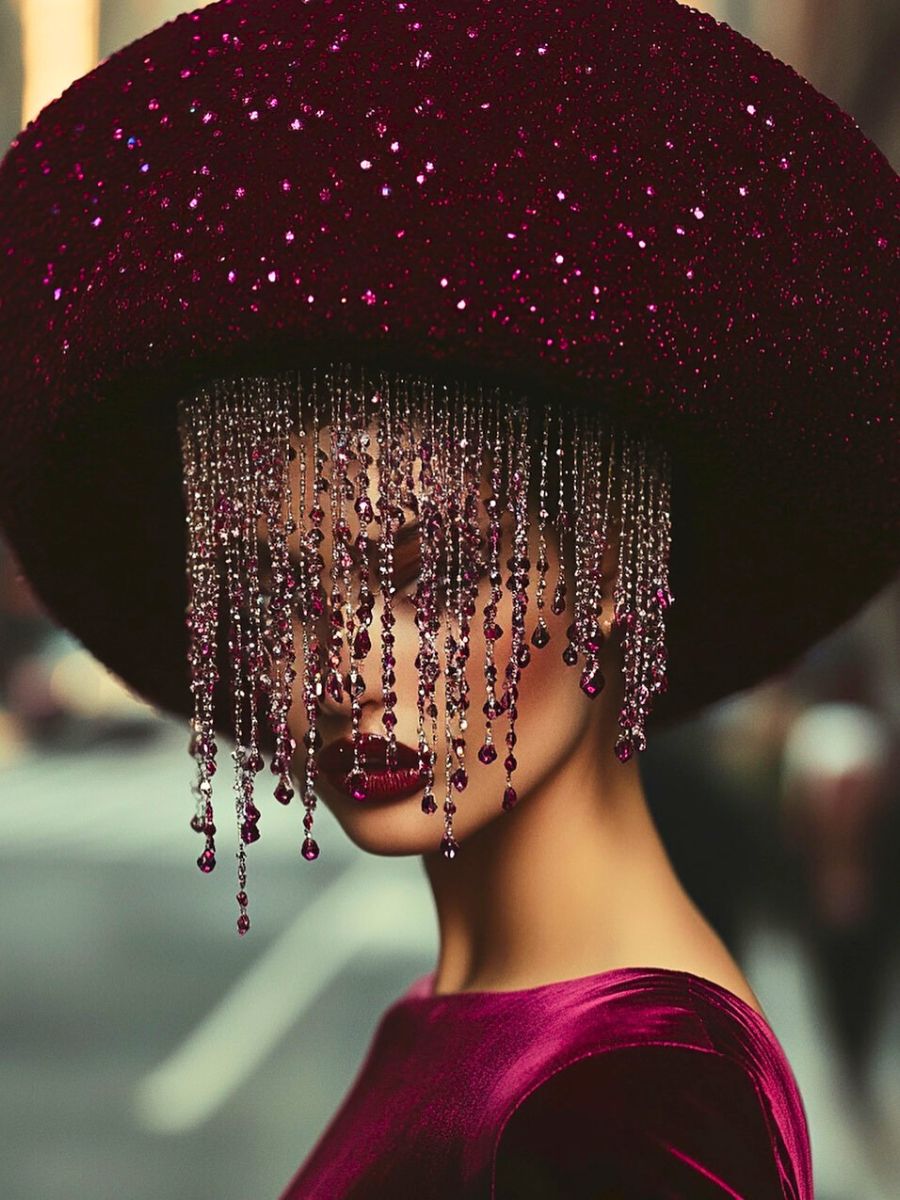 Girl with a jewel hat with AI