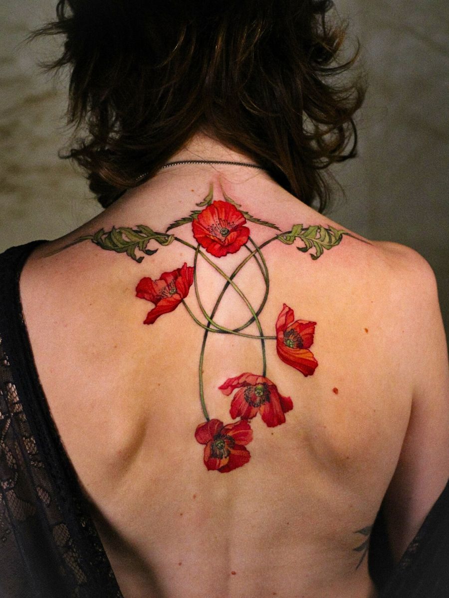 red poppy tattoo