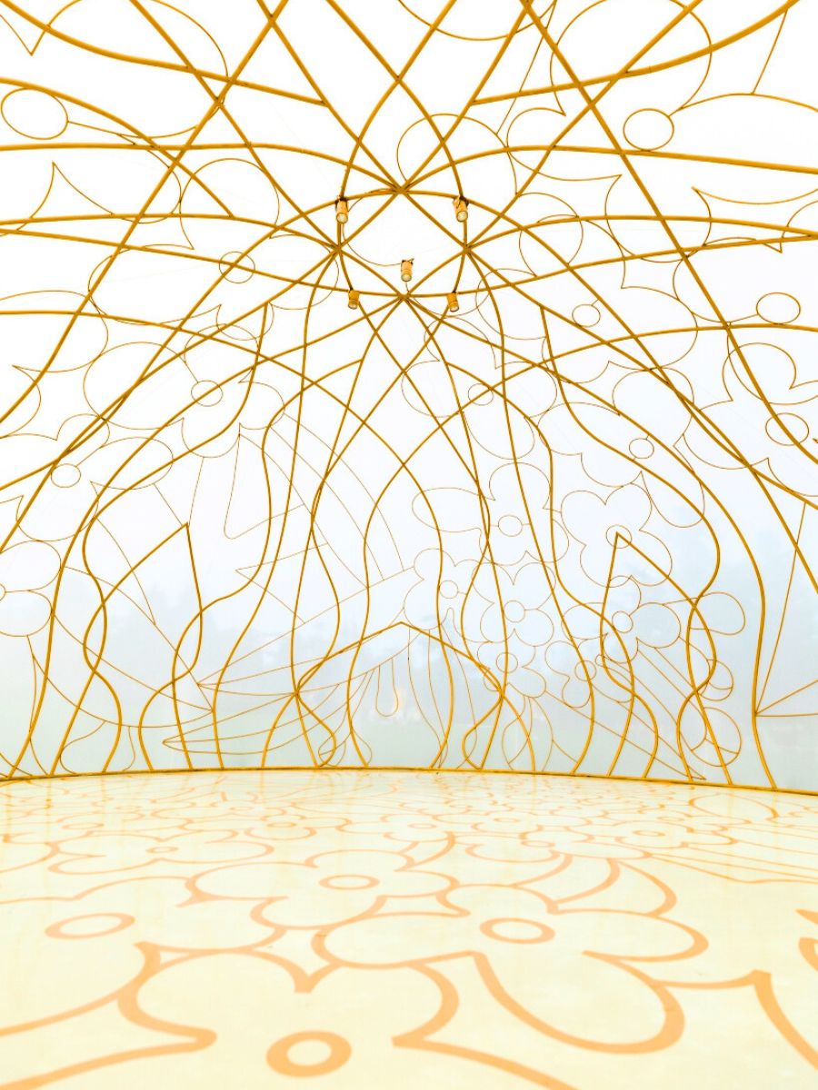 The floral dome inside