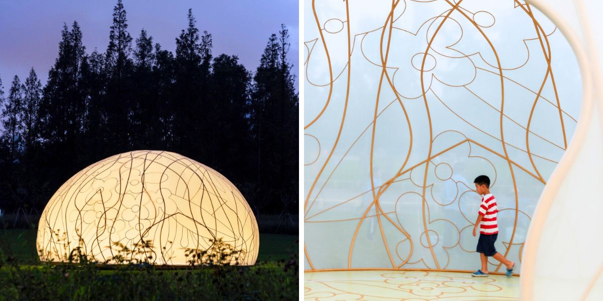 The dome at night vs at day