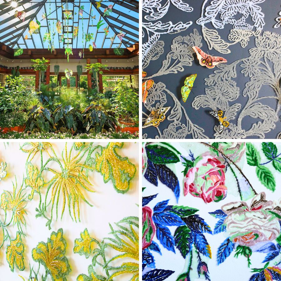 Glass pieces by artist Kate Clements