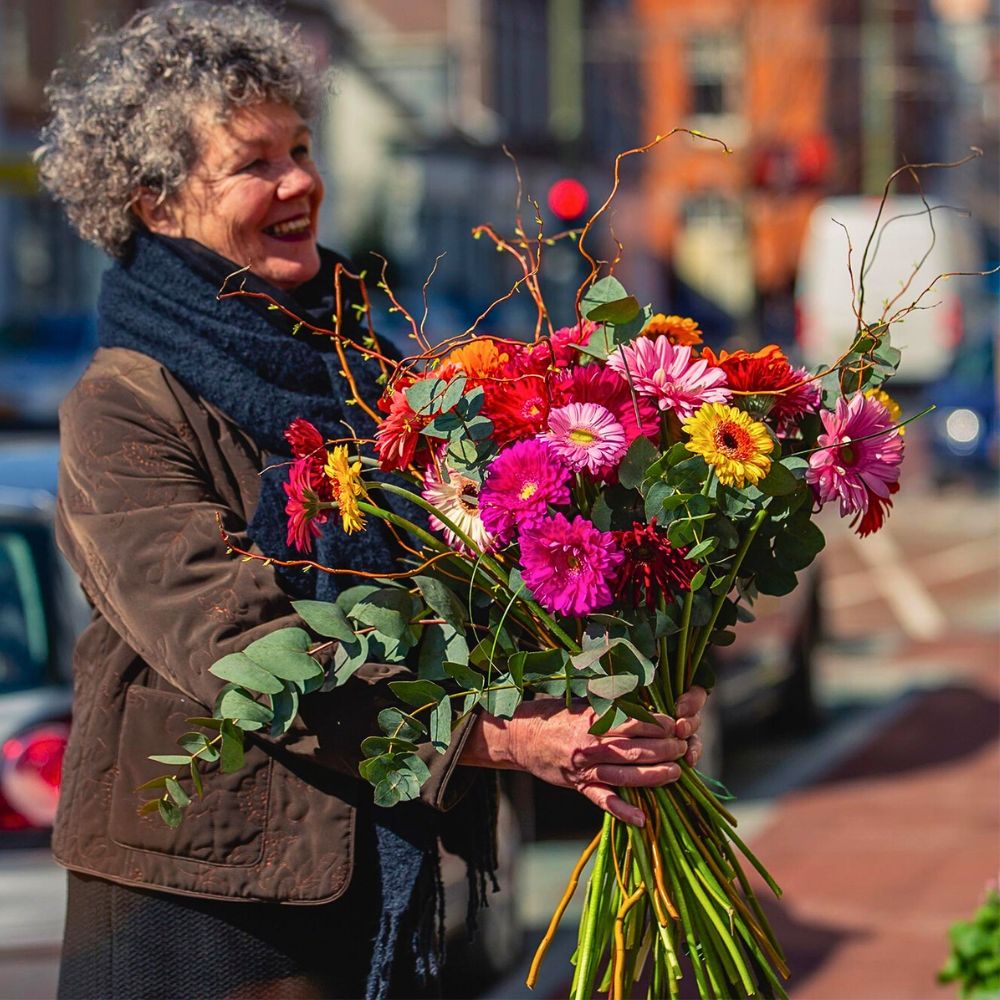 Gerbera flowers in bouquets