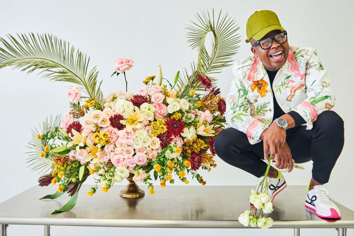 Designer with Blanche spray roses