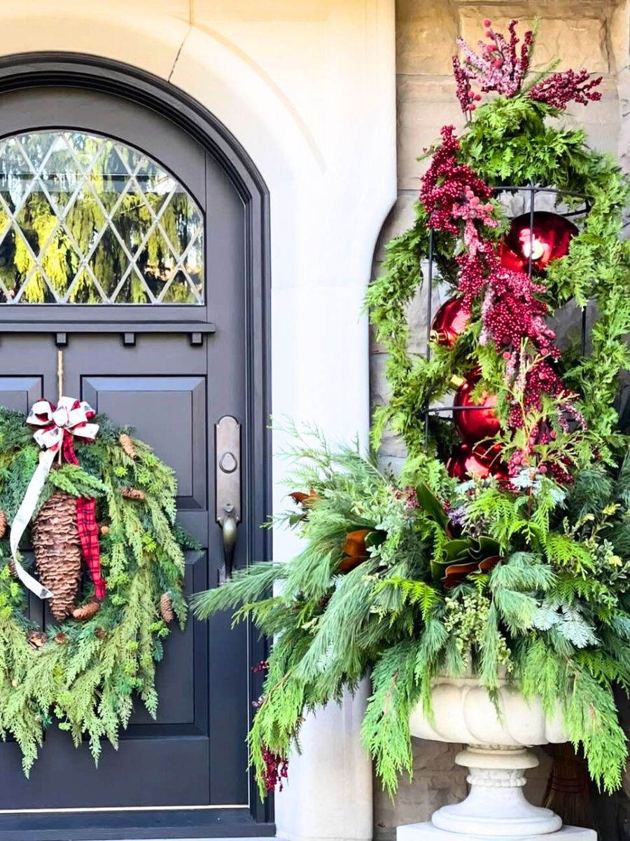 A variety of Christmas greenery