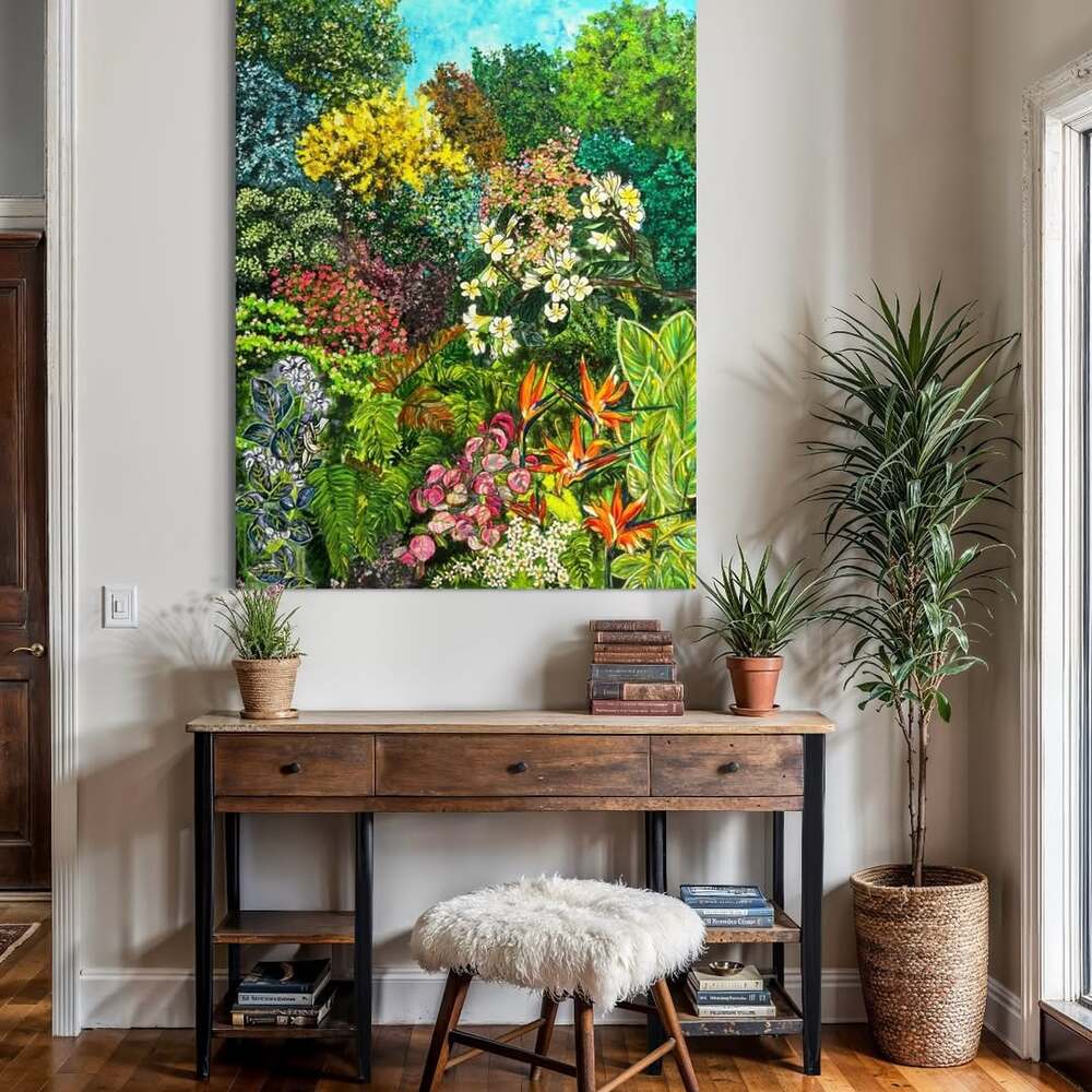  Vibrant jungle canvas print entryway