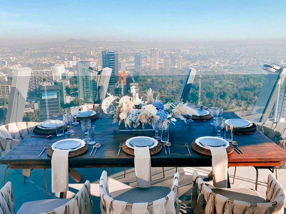 Lu Vargas roof terrace table design