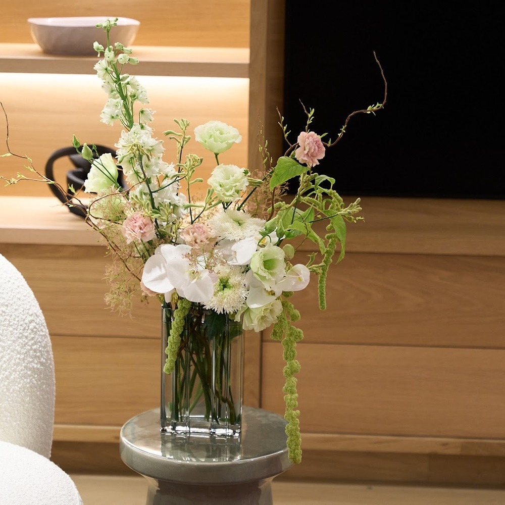  Tall white and green flower arrangement