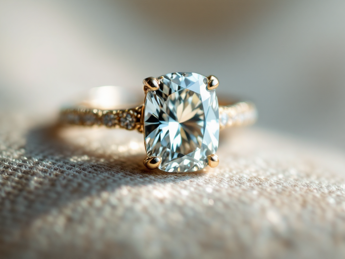 Large cushion cut diamond ring Large cushion cut diamond ring