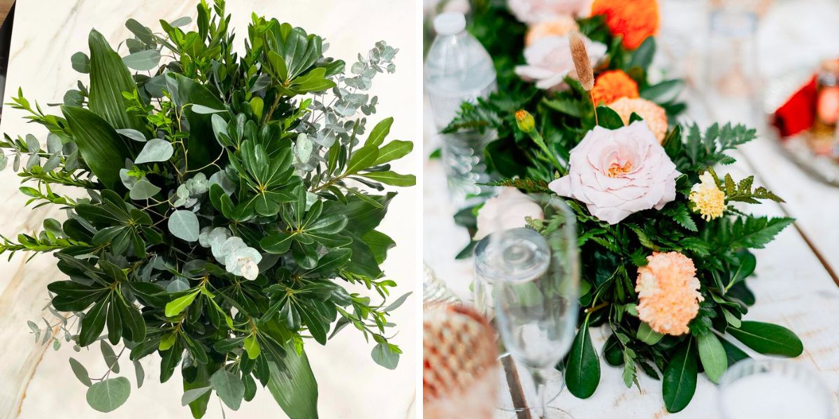 TAK green bouquets and garlands