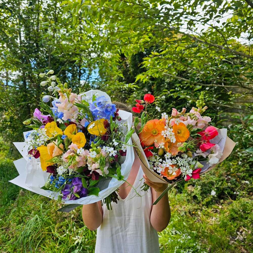 Two Hand-Tied Seasonal Flower Bouquets