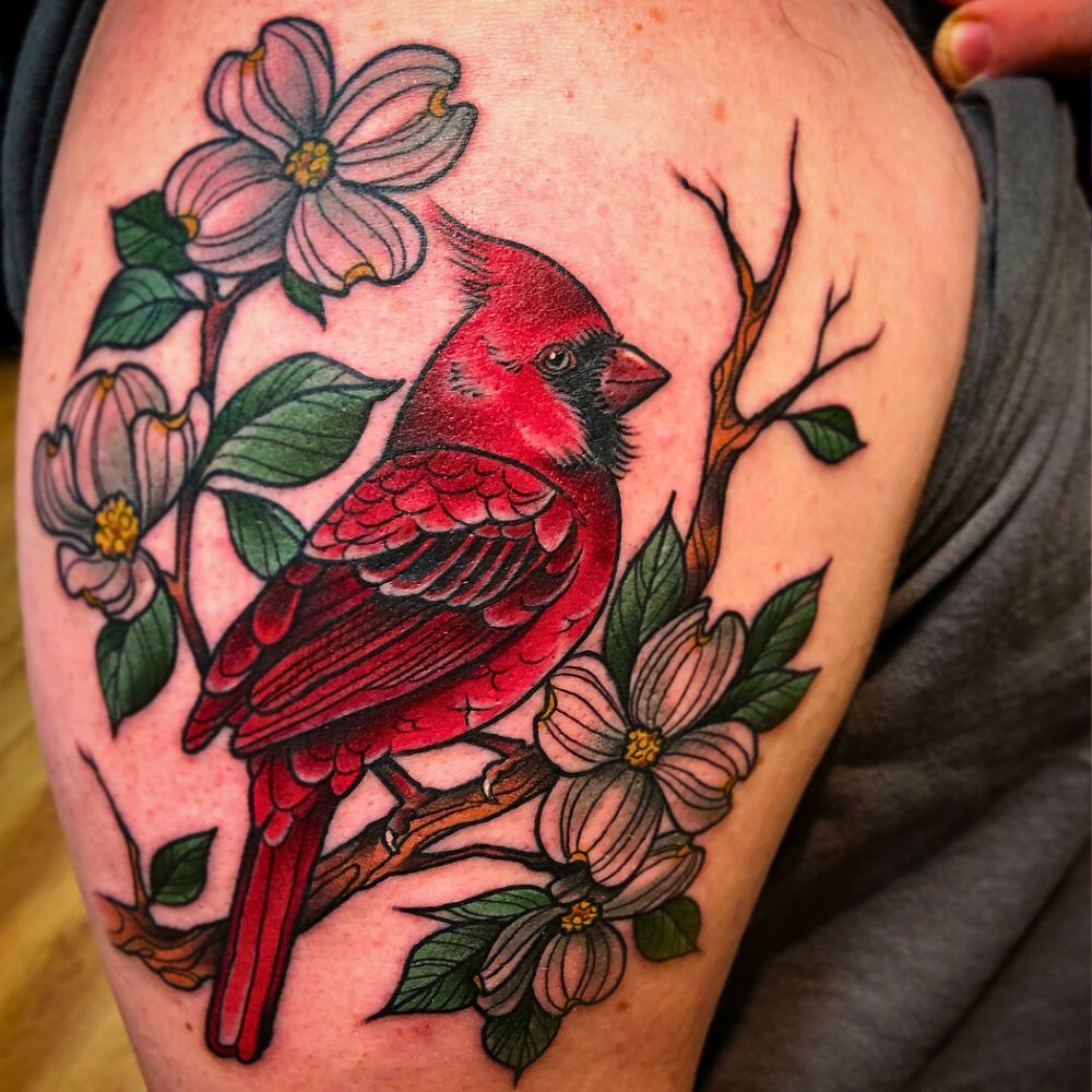 typical dogwood flower tattoo design