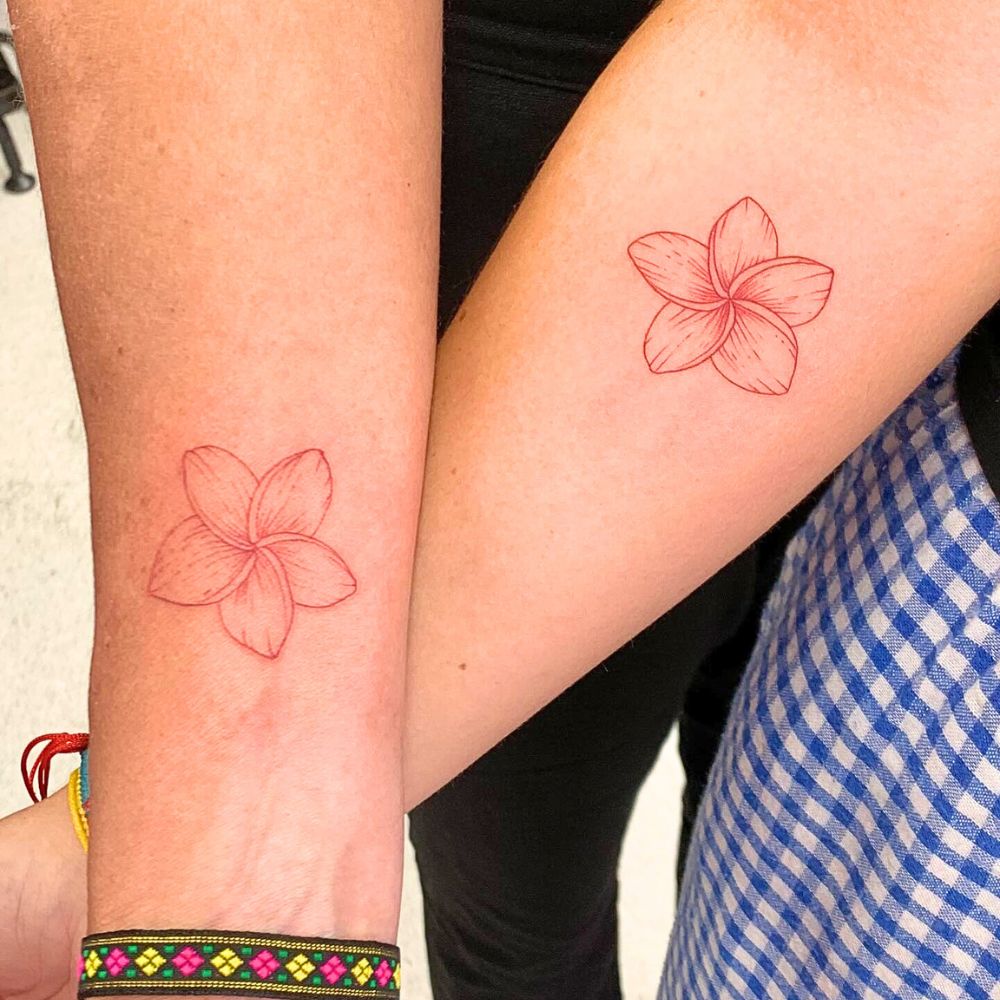 Frangipani flower tattoo