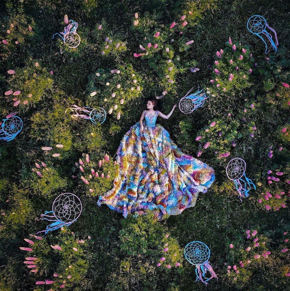 Fairytale Drone Photoshoots Feature Some of Our Favorite Flowers Art Photo Projects